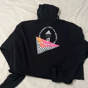 Peloton Adidas Crop Black hoodie Women’s Small